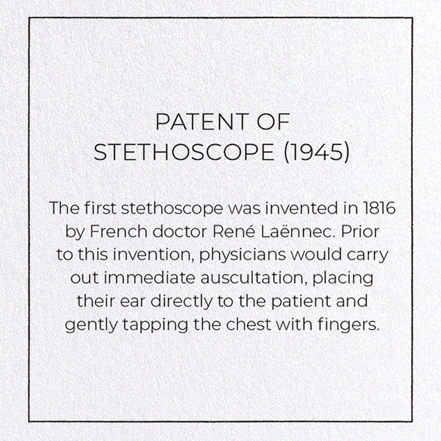 PATENT OF STETHOSCOPE (1945): Patent Greeting Card