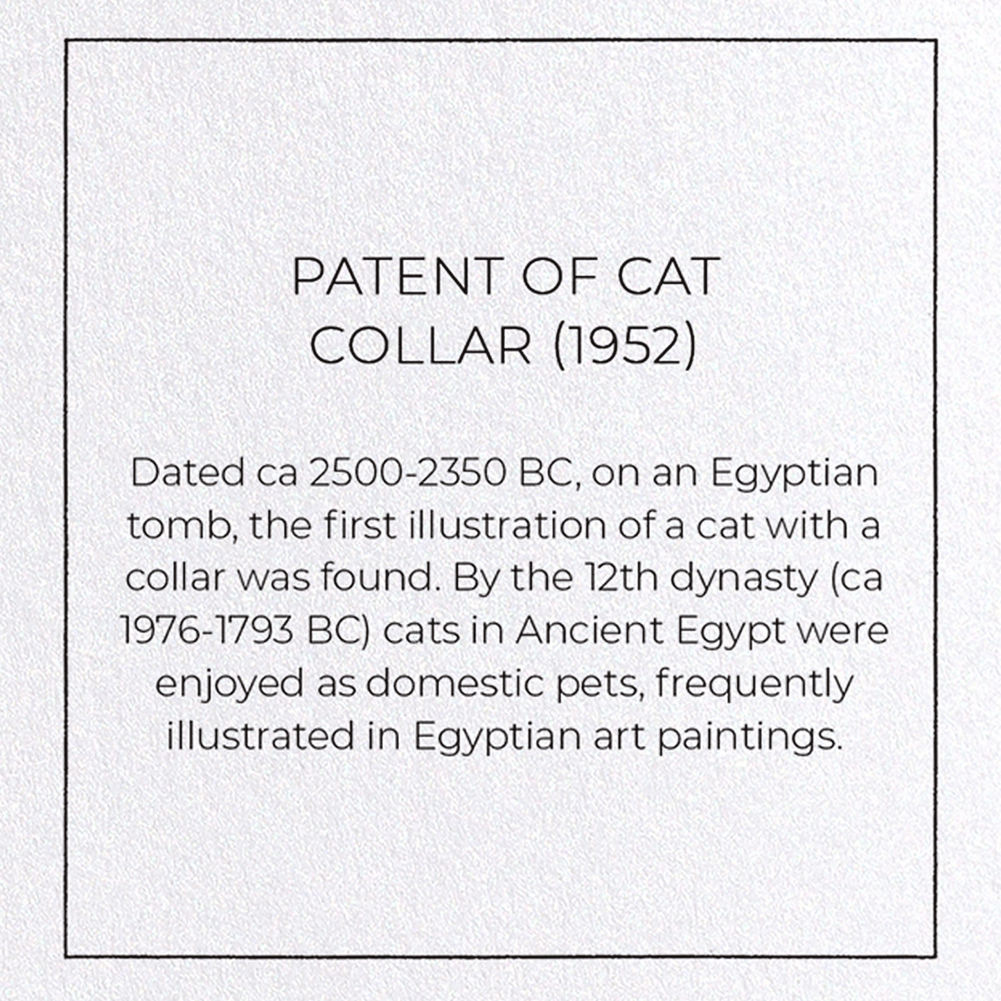 PATENT OF CAT COLLAR (1952): Patent Greeting Card