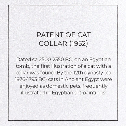 PATENT OF CAT COLLAR (1952): Patent Greeting Card