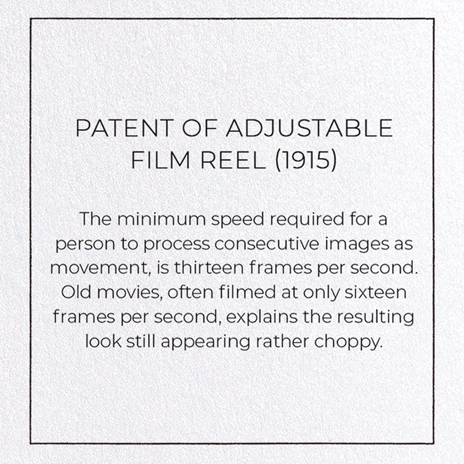 PATENT OF ADJUSTABLE FILM REEL (1915): Patent Greeting Card