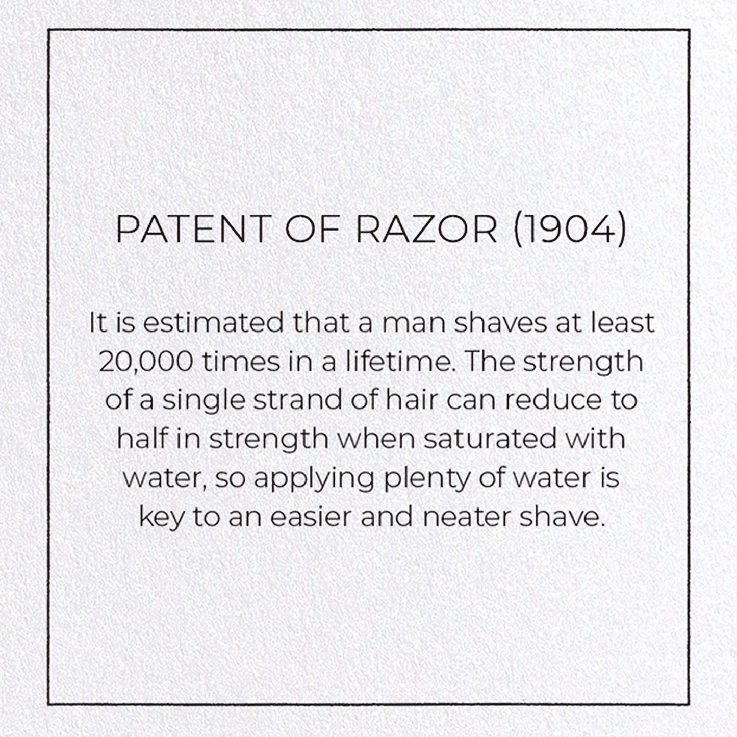PATENT OF RAZOR (1904): Patent Greeting Card