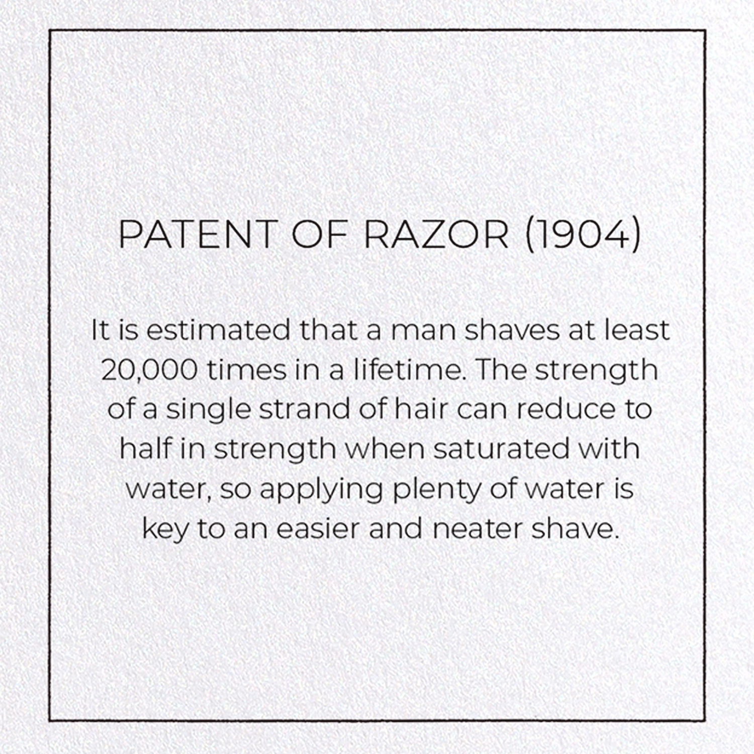 PATENT OF RAZOR (1904): Patent Greeting Card