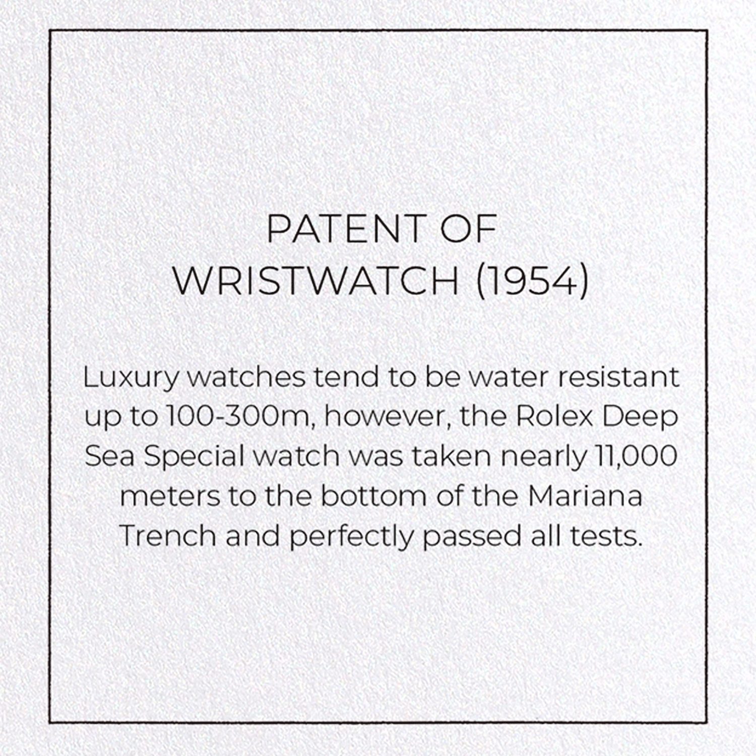 PATENT OF WRISTWATCH (1954): Patent Greeting Card