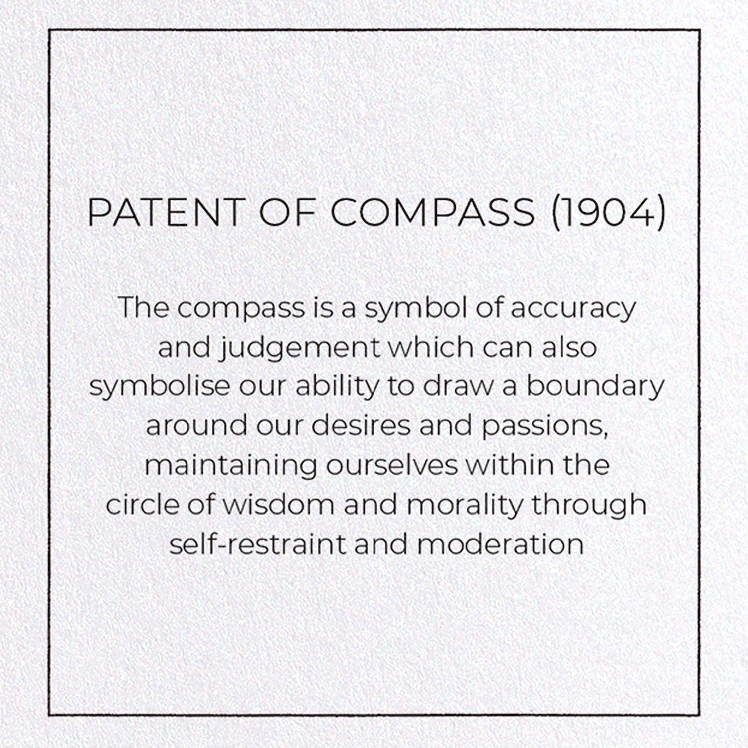 PATENT OF COMPASS (1904): Patent Greeting Card