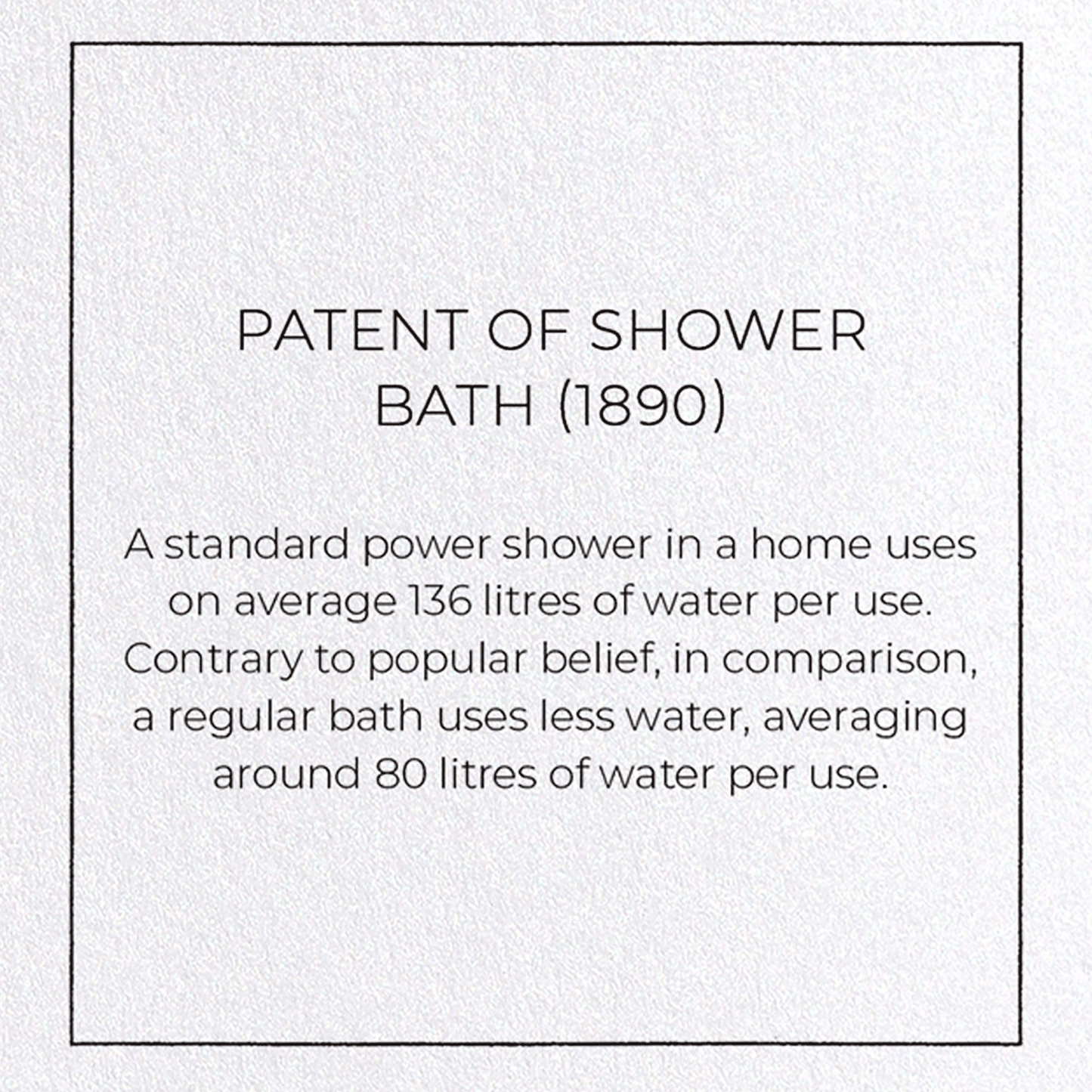 PATENT OF SHOWER BATH (1890): Patent Greeting Card
