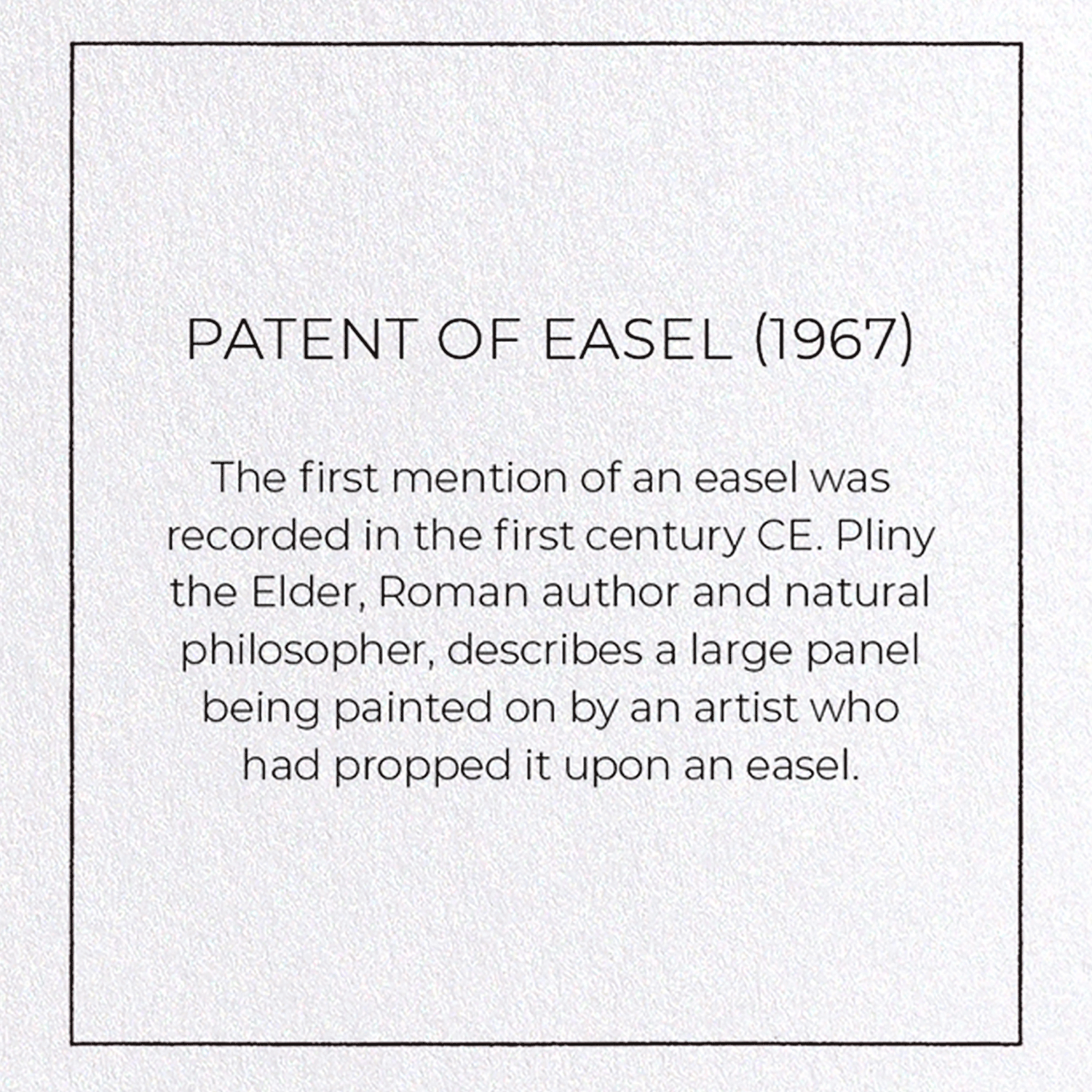 PATENT OF EASEL (1967): Patent Greeting Card