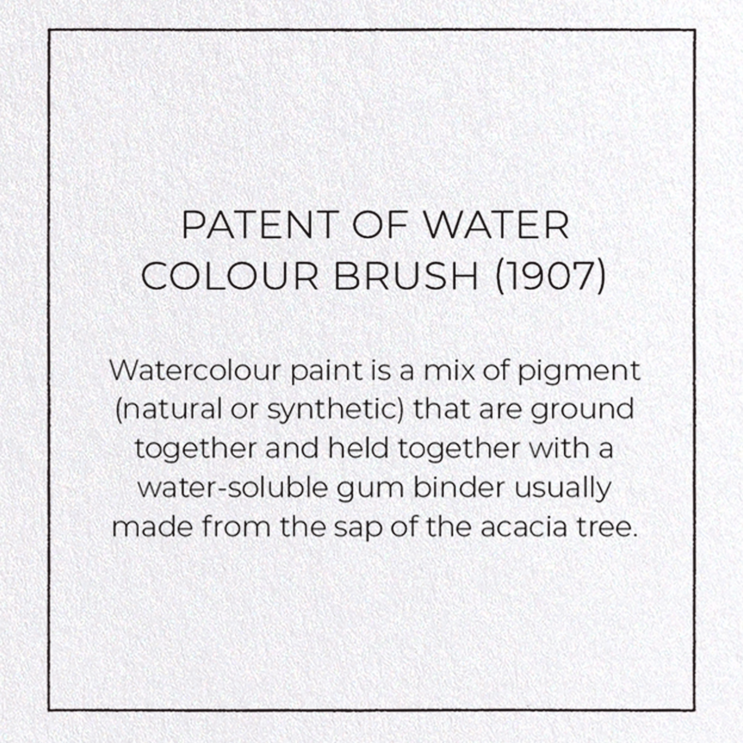 PATENT OF WATER COLOUR BRUSH (1907): Patent Greeting Card