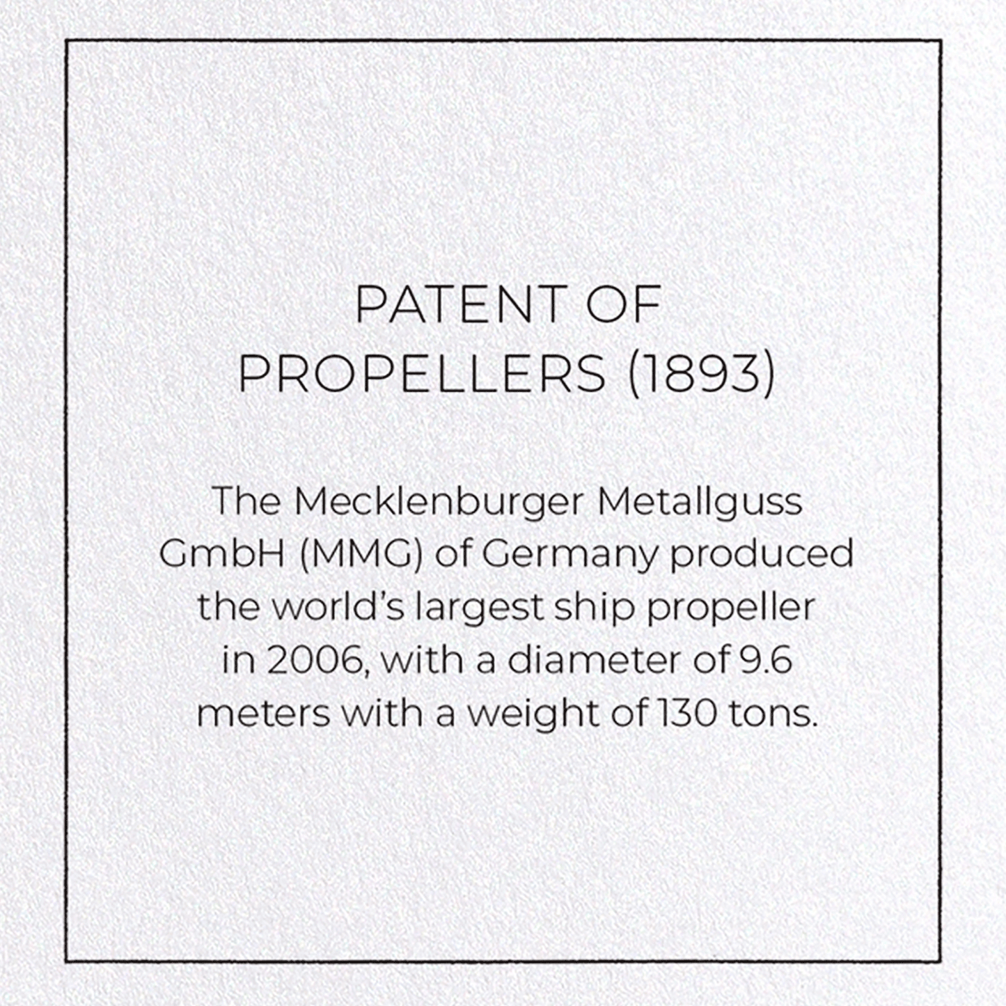 PATENT OF PROPELLERS (1893): Patent Greeting Card