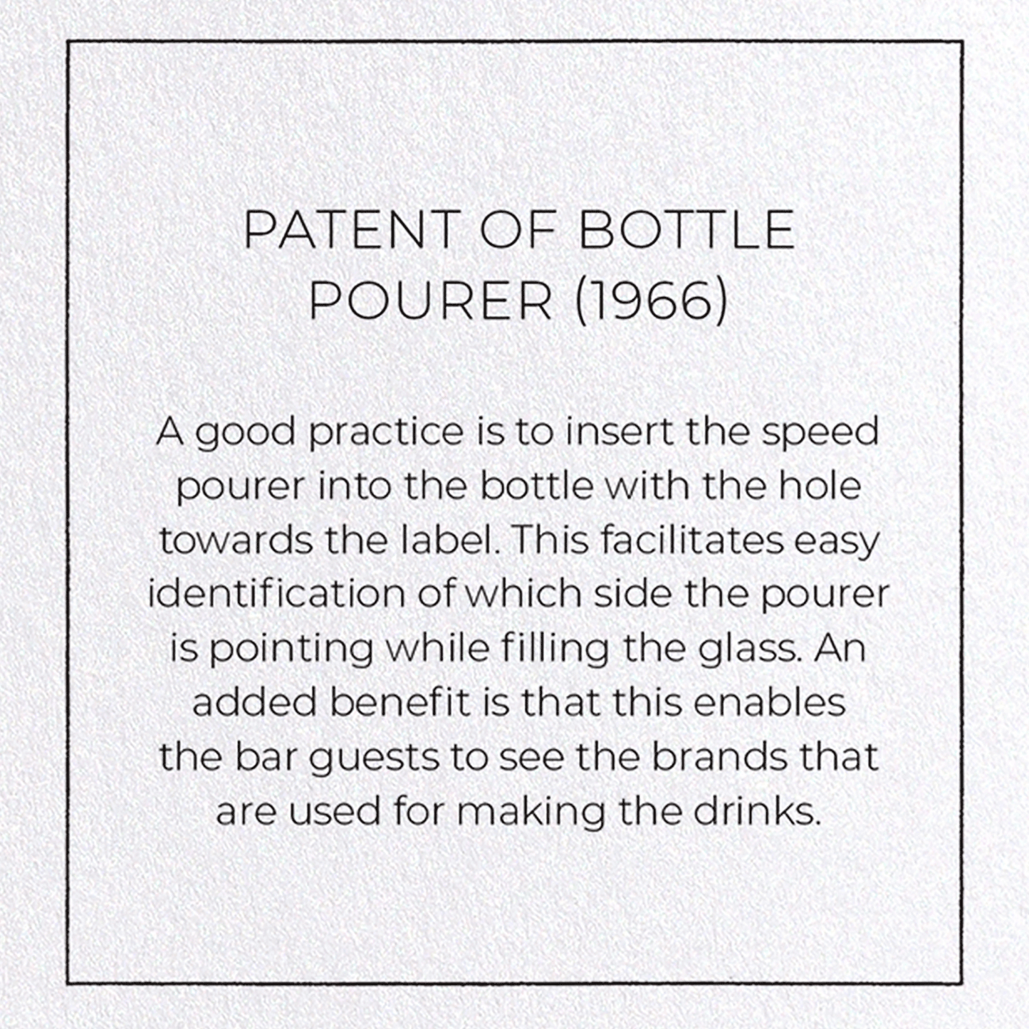 PATENT OF BOTTLE POURER (1966): Patent Greeting Card