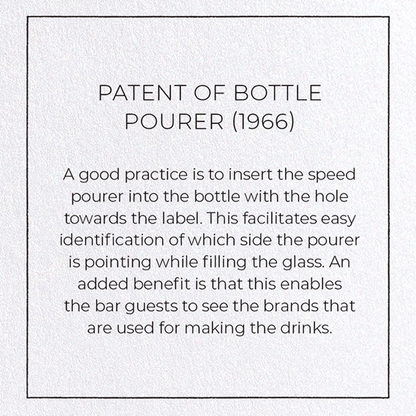PATENT OF BOTTLE POURER (1966): Patent Greeting Card