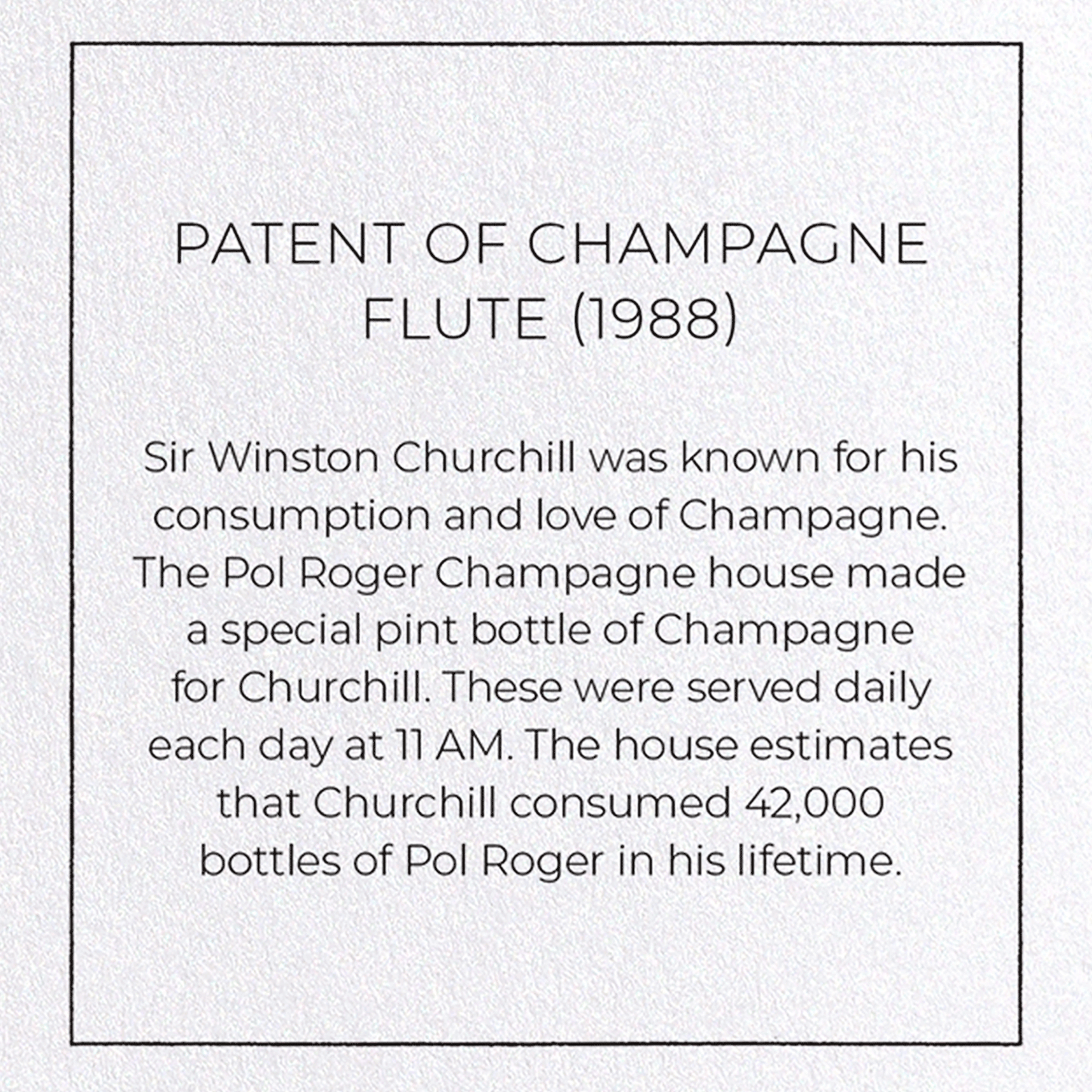 PATENT OF CHAMPAGNE FLUTE (1988): Patent Greeting Card