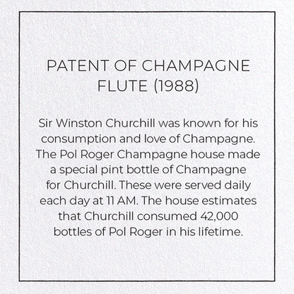 PATENT OF CHAMPAGNE FLUTE (1988): Patent Greeting Card