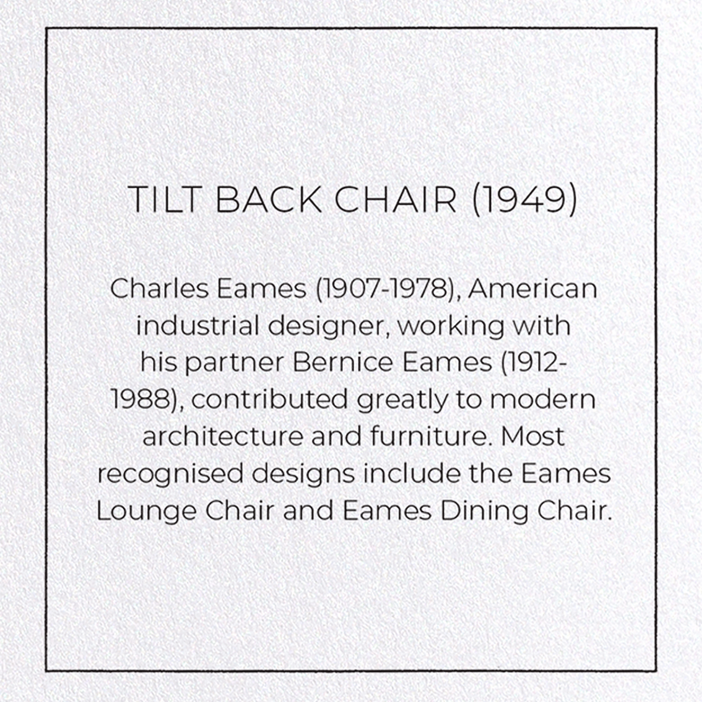 TILT BACK CHAIR (1949): Patent Greeting Card