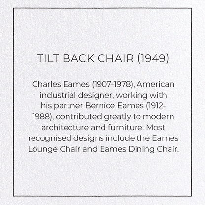 TILT BACK CHAIR (1949): Patent Greeting Card