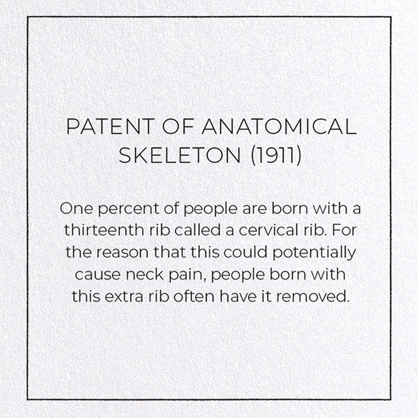 PATENT OF ANATOMICAL SKELETON (1911): Patent Greeting Card