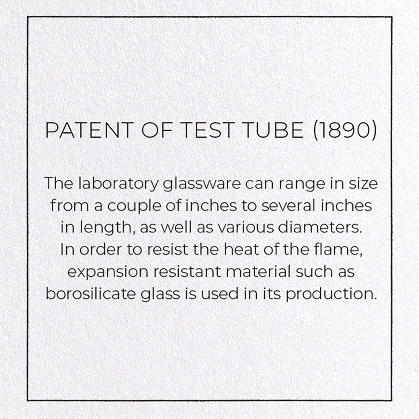 PATENT OF TEST TUBE (1890): Patent Greeting Card