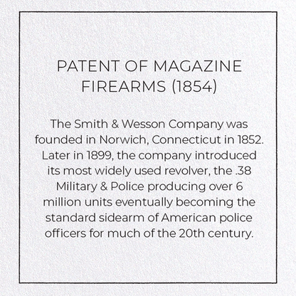 PATENT OF MAGAZINE FIREARMS (1854): Patent Greeting Card