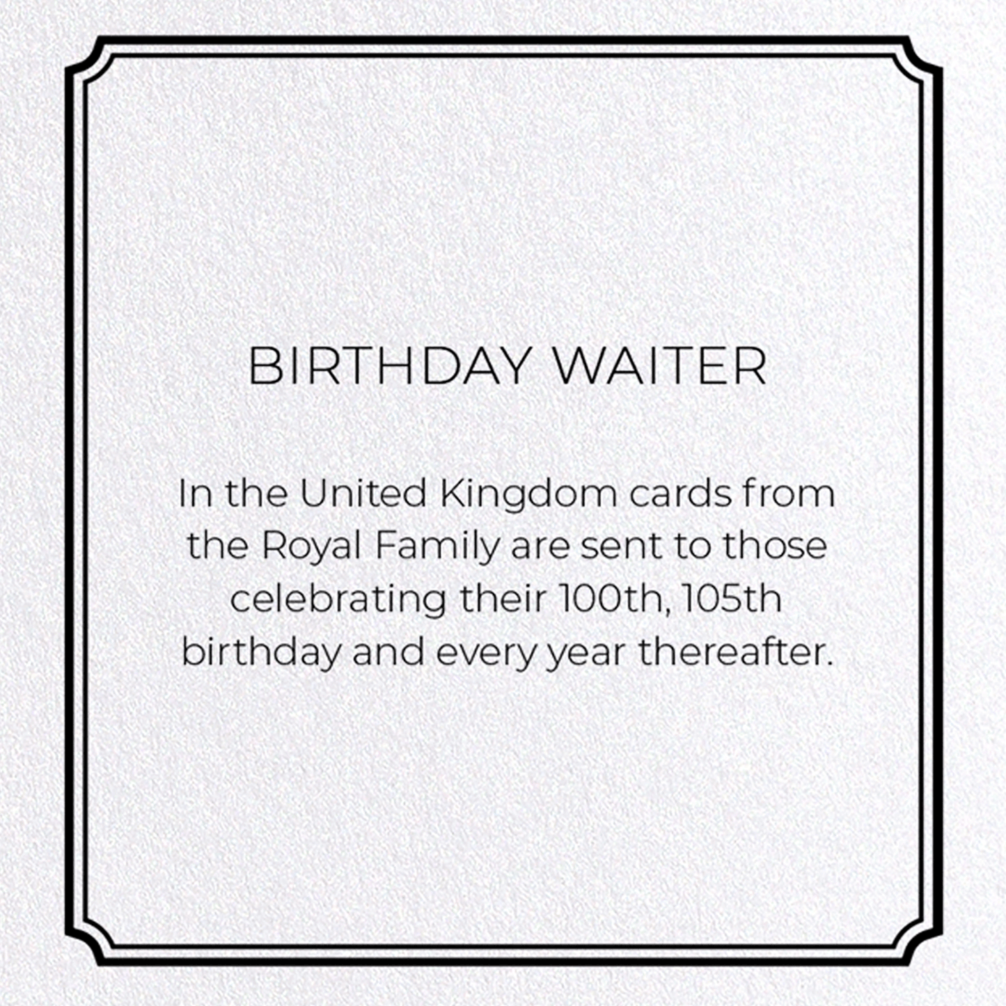 BIRTHDAY WAITER: Vintage Greeting Card