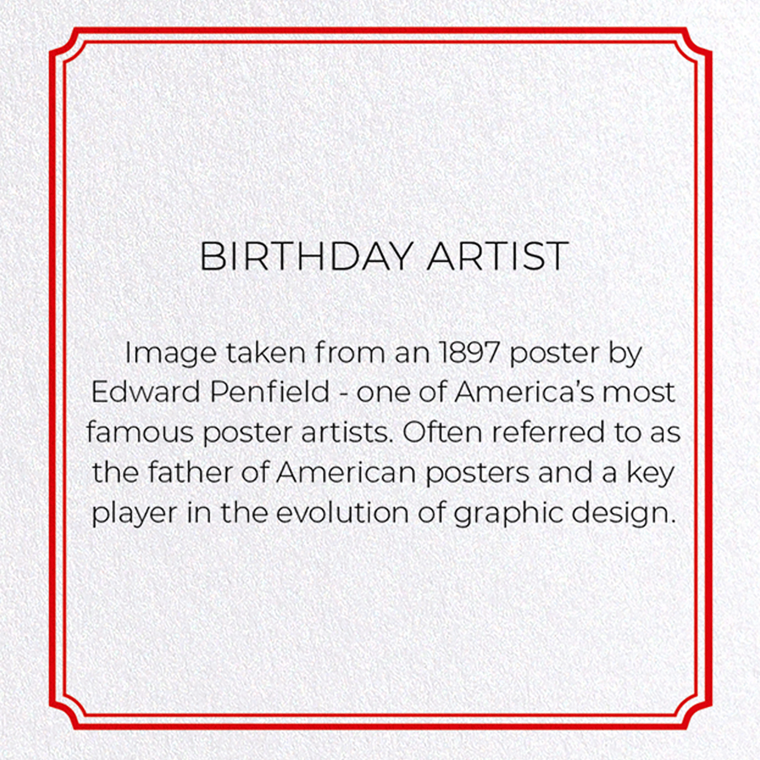 BIRTHDAY ARTIST: Vintage Greeting Card