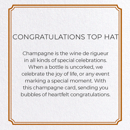 CONGRATULATIONS TOP HAT: Vintage Greeting Card