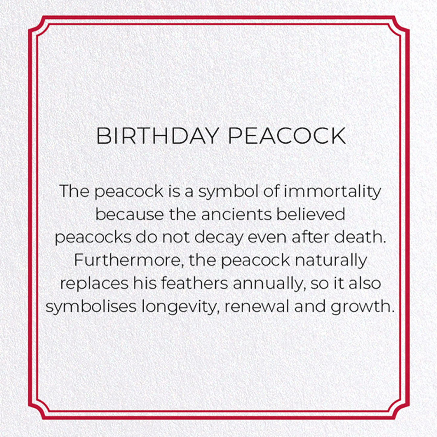 BIRTHDAY PEACOCK: Vintage Greeting Card