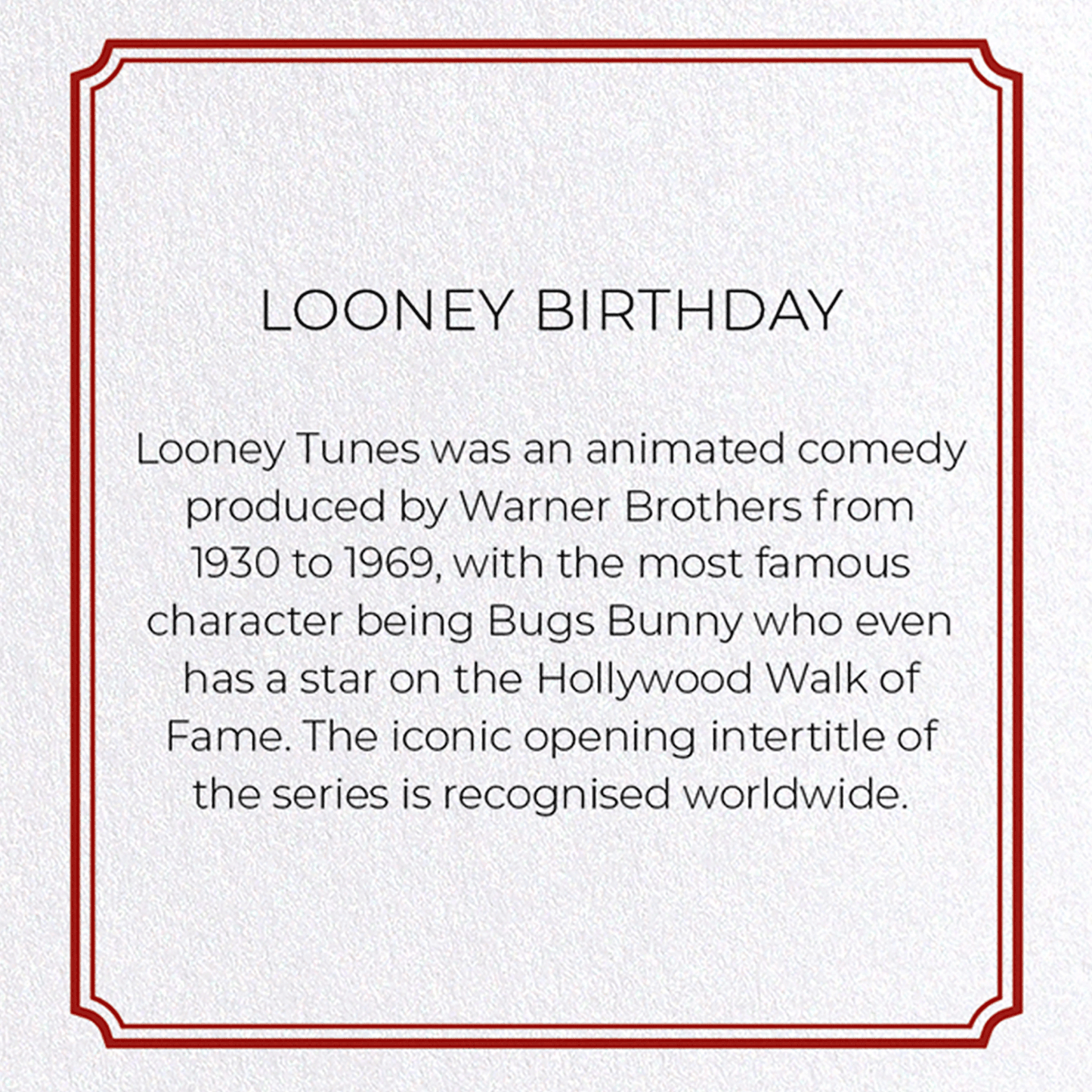 LOONEY BIRTHDAY: Vintage Greeting Card