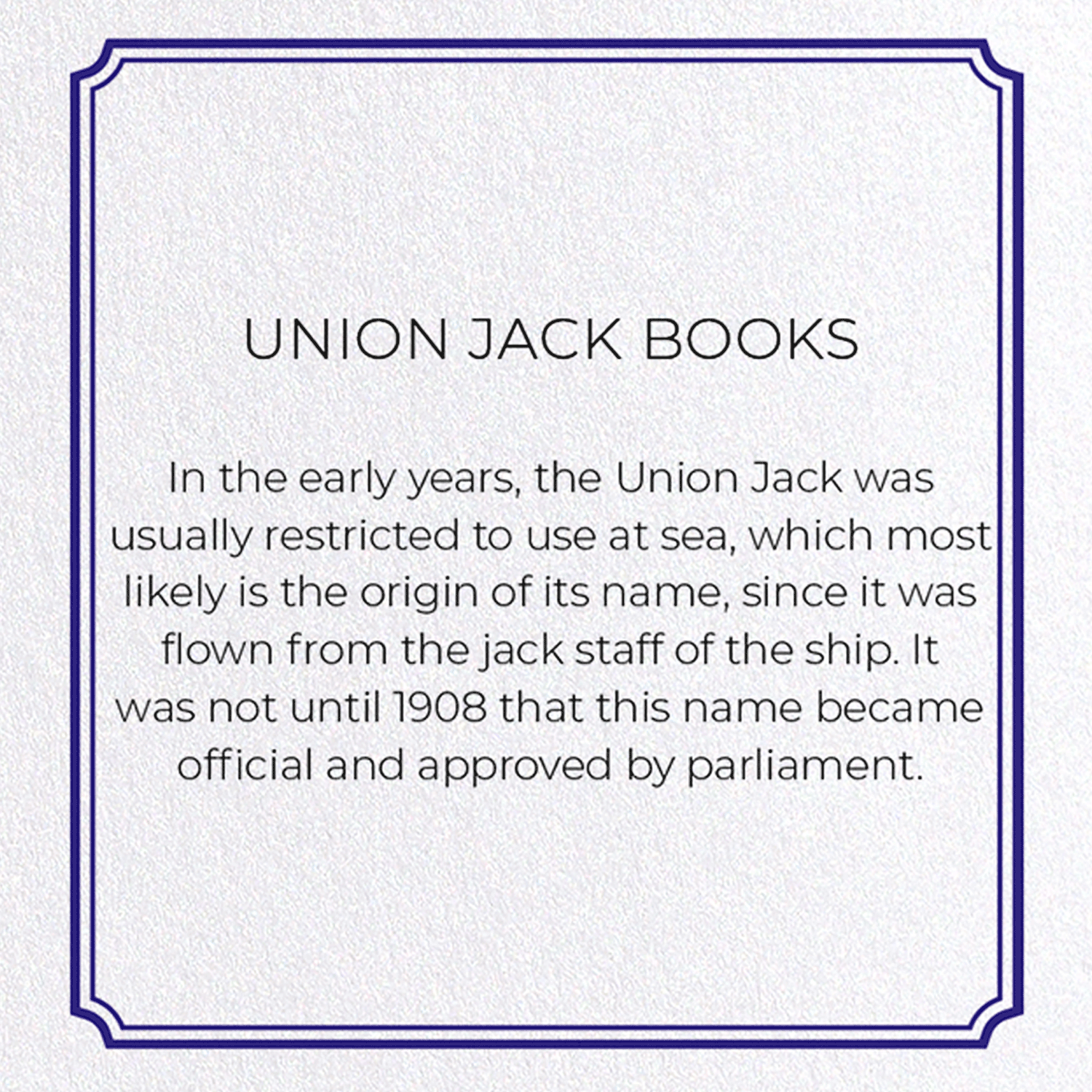 UNION JACK BOOKS: Modern deco Greeting Card