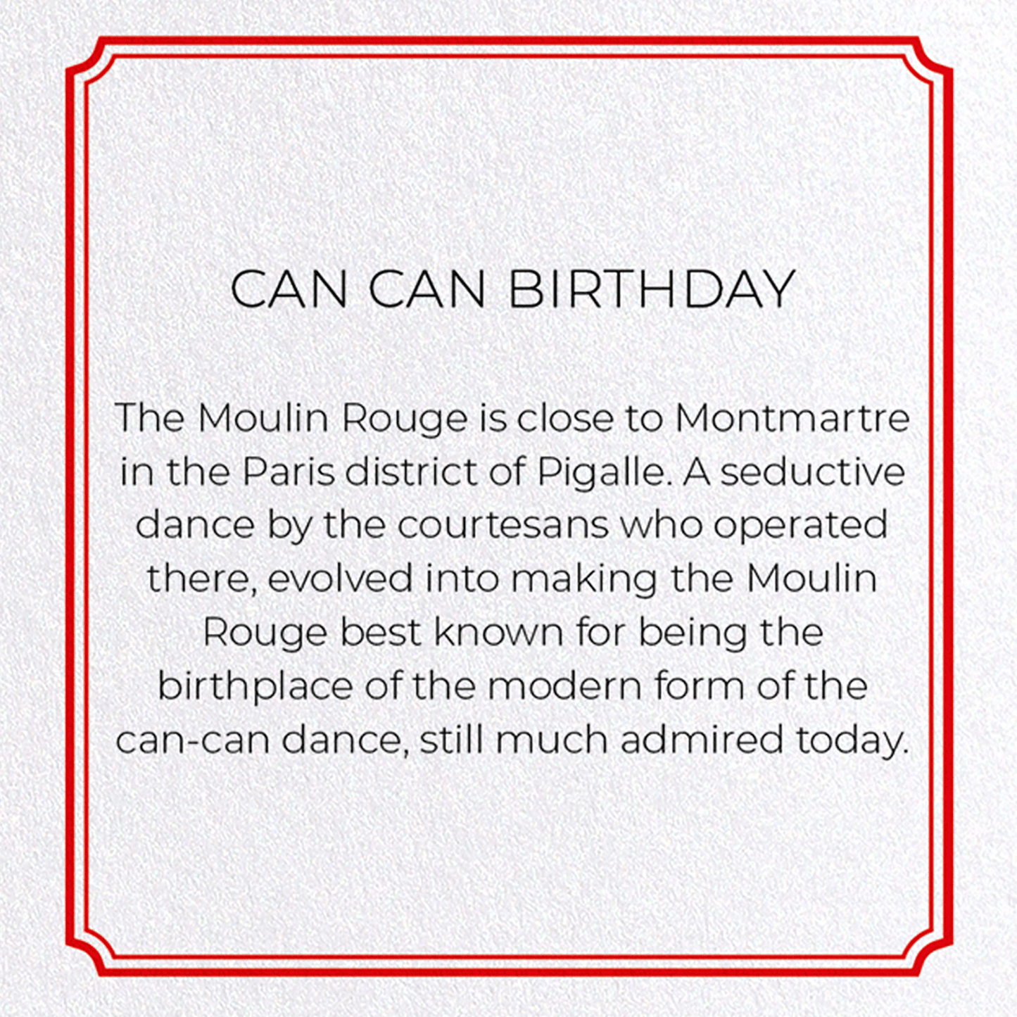 CAN CAN BIRTHDAY: Vintage Greeting Card