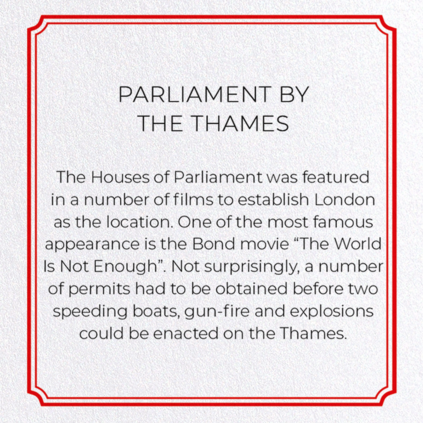 PARLIAMENT BY THE THAMES: Modern deco Greeting Card