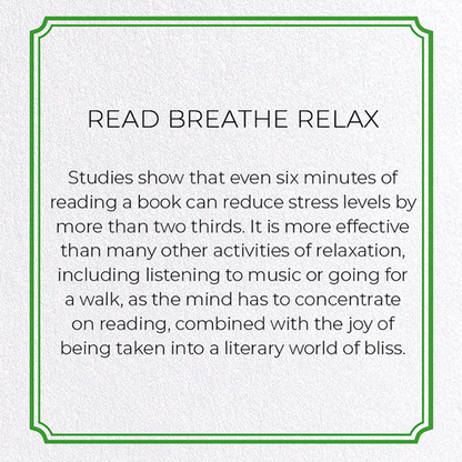READ BREATHE RELAX: Modern deco Greeting Card