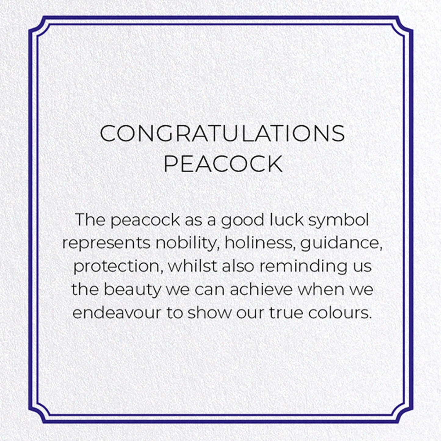 CONGRATULATIONS PEACOCK: Vintage Greeting Card
