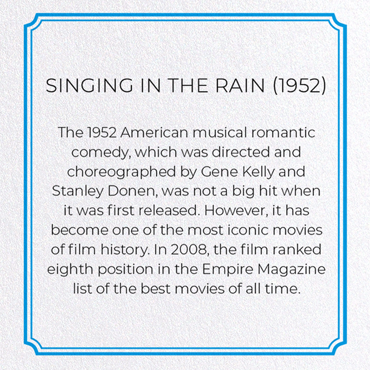 SINGING IN THE RAIN (1952): Vintage Greeting Card