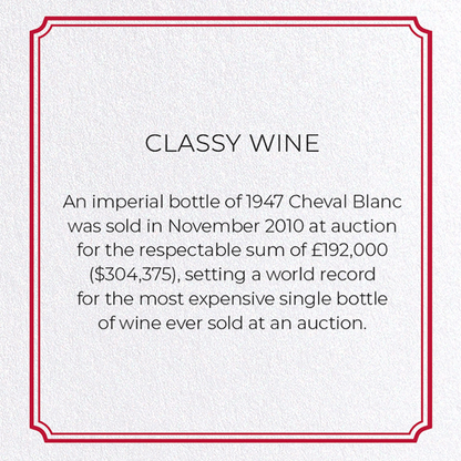 CLASSY WINE: Vintage Greeting Card
