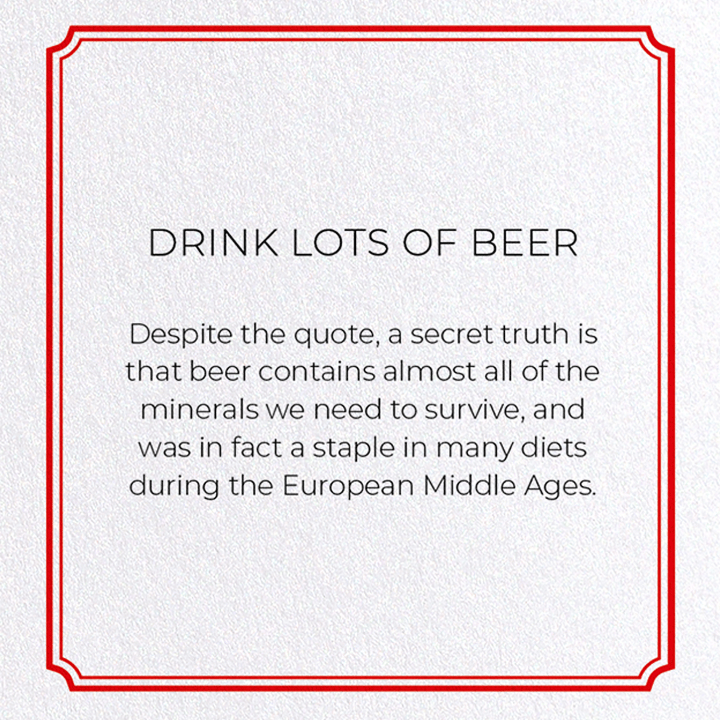 DRINK LOTS OF BEER: Vintage Greeting Card