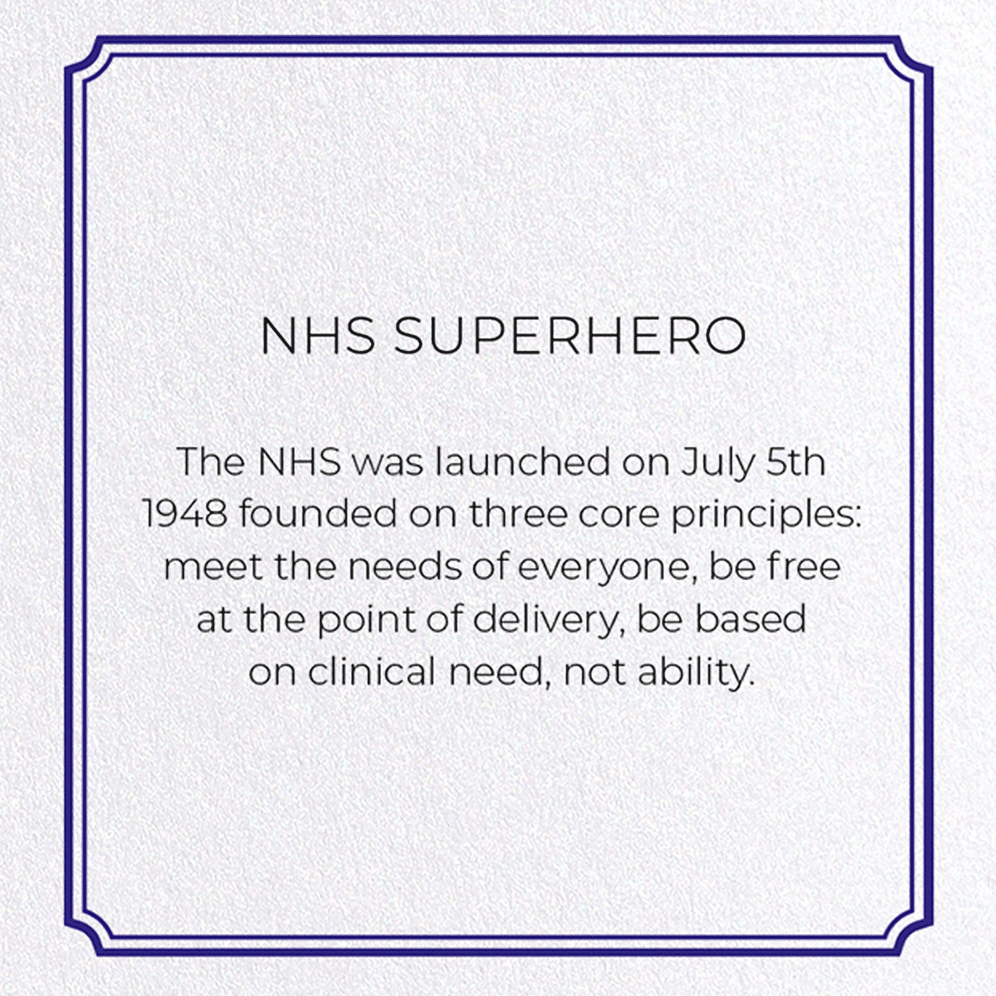 NHS SUPERHERO: Modern deco Greeting Card