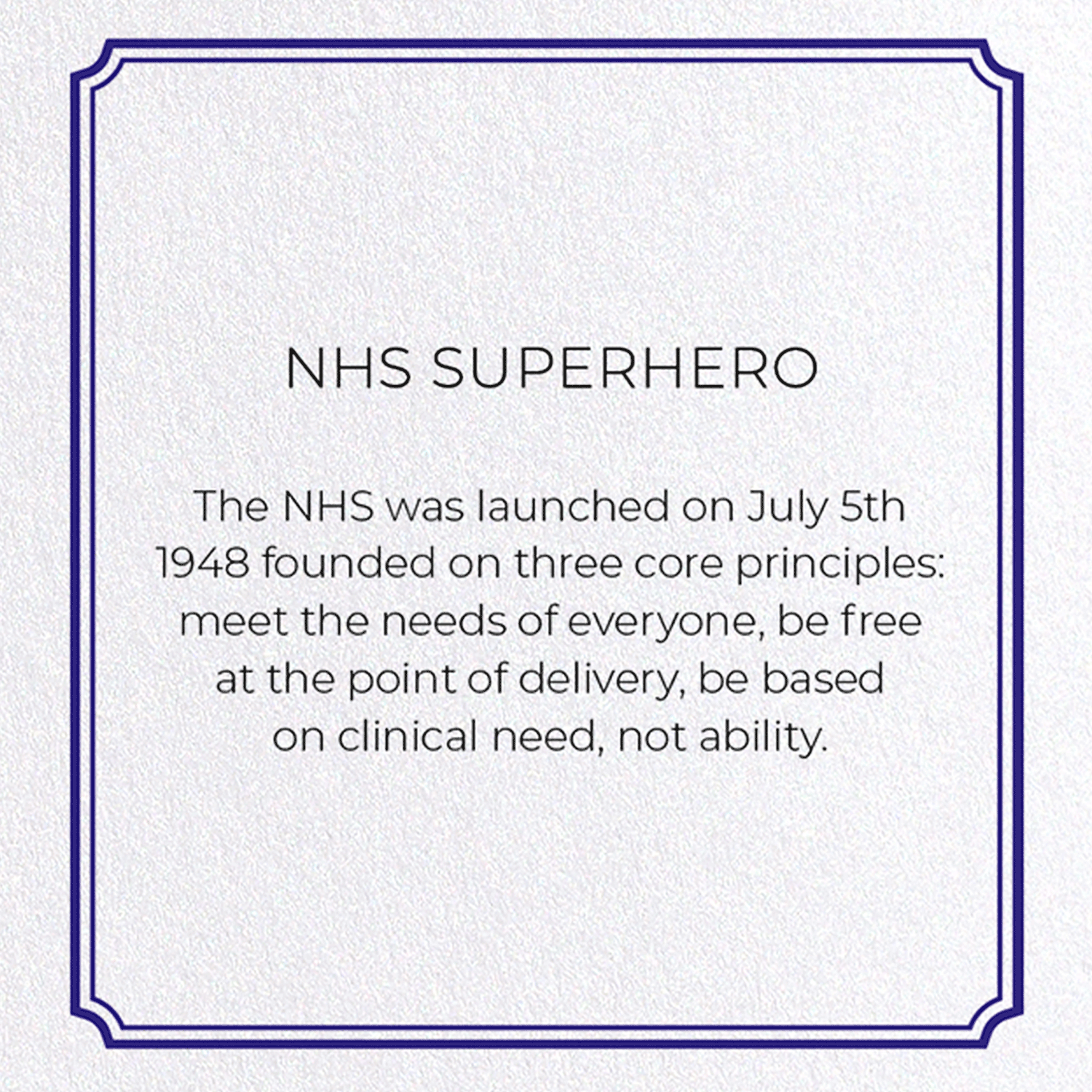 NHS SUPERHERO: Modern deco Greeting Card