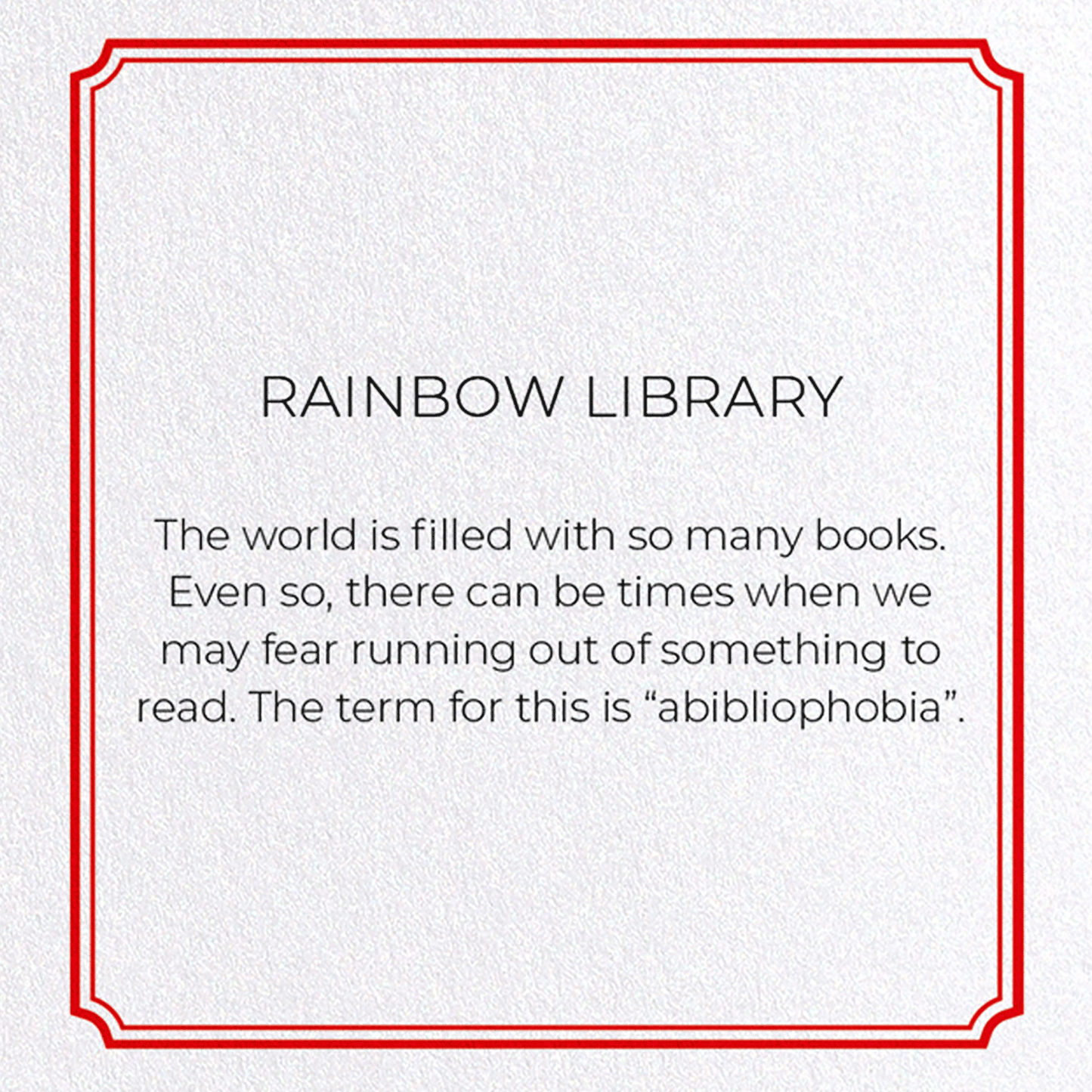 RAINBOW LIBRARY: Modern deco Greeting Card