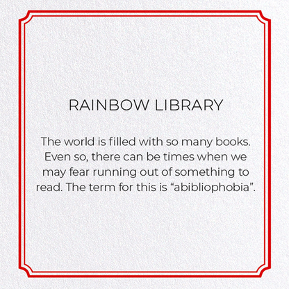 RAINBOW LIBRARY: Modern deco Greeting Card