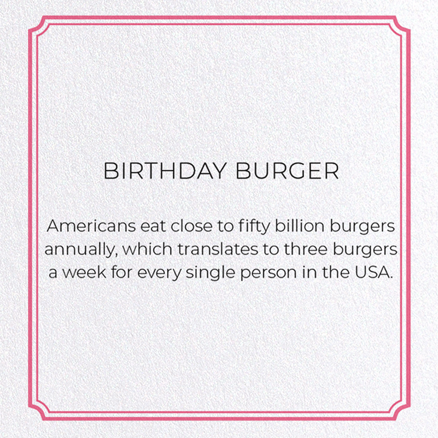 BIRTHDAY BURGER: Vintage Greeting Card