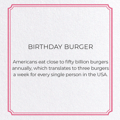 BIRTHDAY BURGER: Vintage Greeting Card