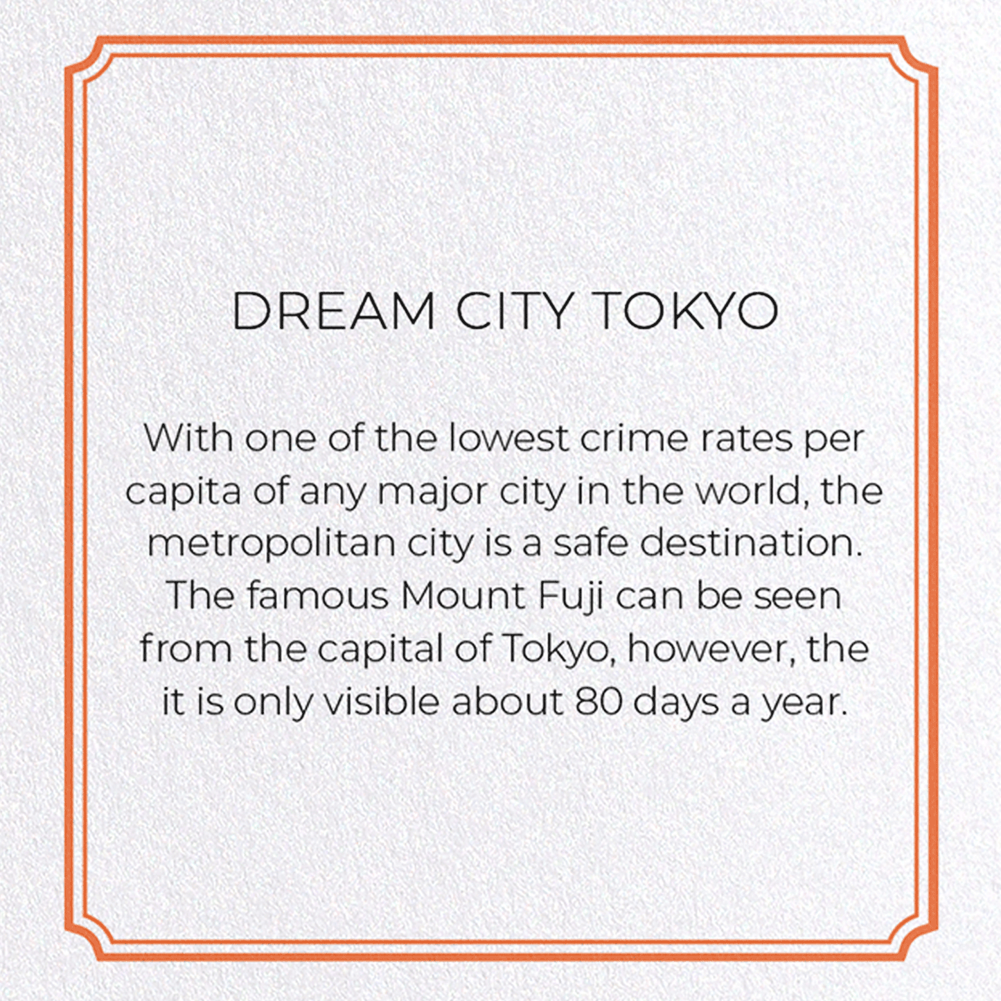 DREAM CITY TOKYO: Modern deco Greeting Card