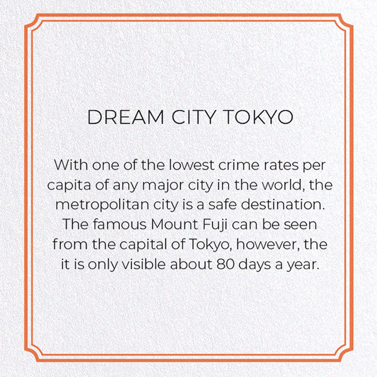 DREAM CITY TOKYO: Modern deco Greeting Card