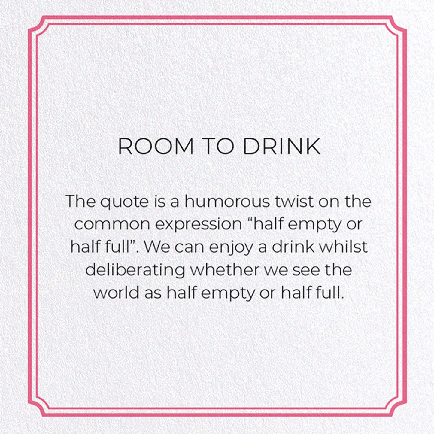 ROOM TO DRINK: Vintage Greeting Card