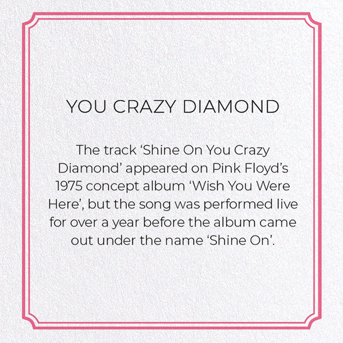 YOU CRAZY DIAMOND: Vintage Greeting Card