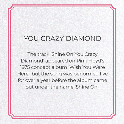 YOU CRAZY DIAMOND: Vintage Greeting Card
