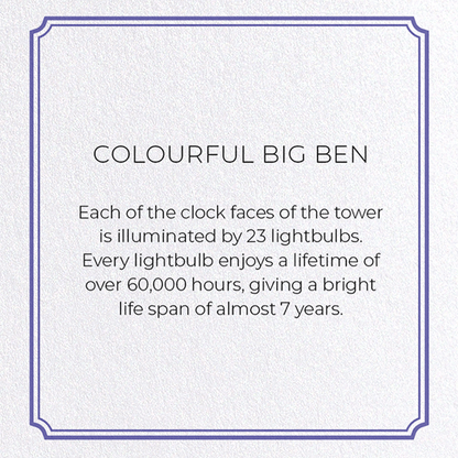 COLOURFUL BIG BEN: Modern deco Greeting Card