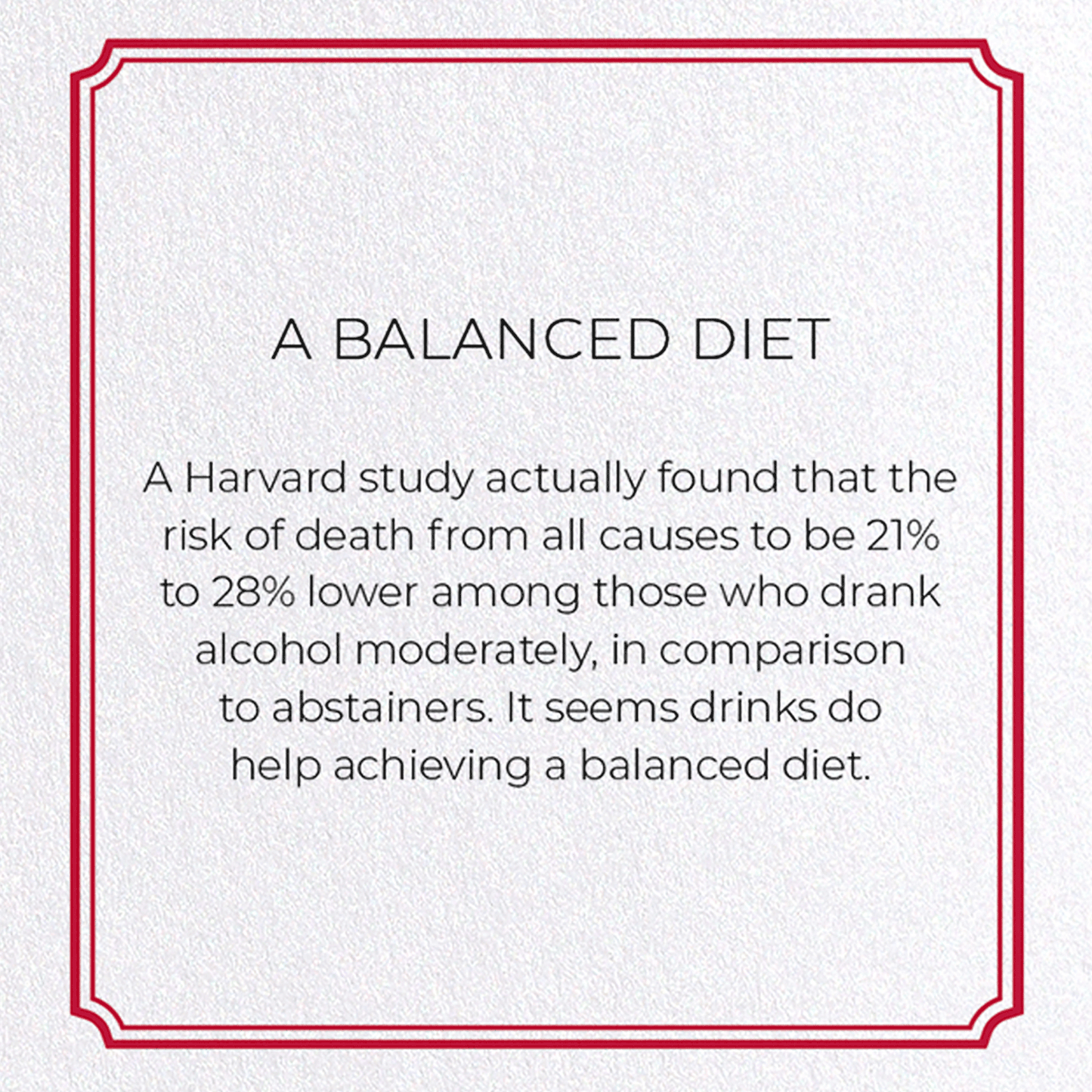 A BALANCED DIET: Vintage Greeting Card