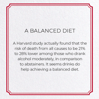 A BALANCED DIET: Vintage Greeting Card
