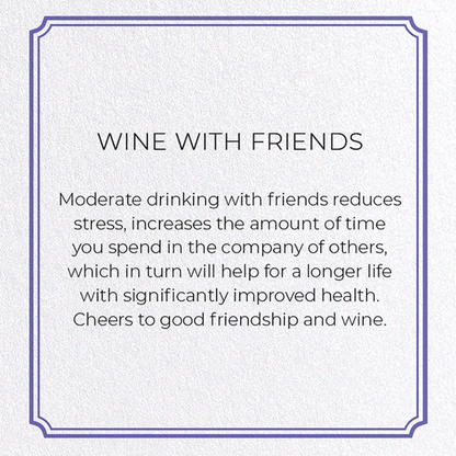 WINE WITH FRIENDS: Vintage Greeting Card