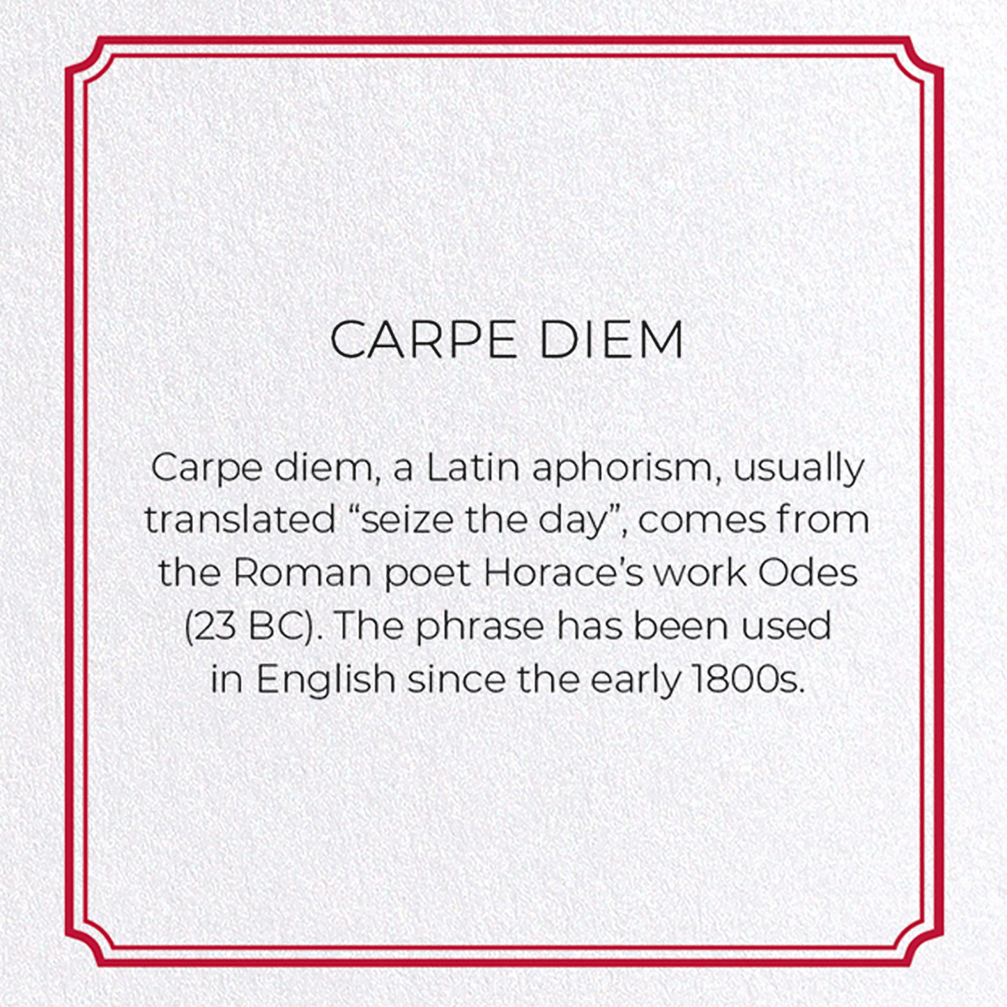 CARPE DIEM: Vintage Greeting Card